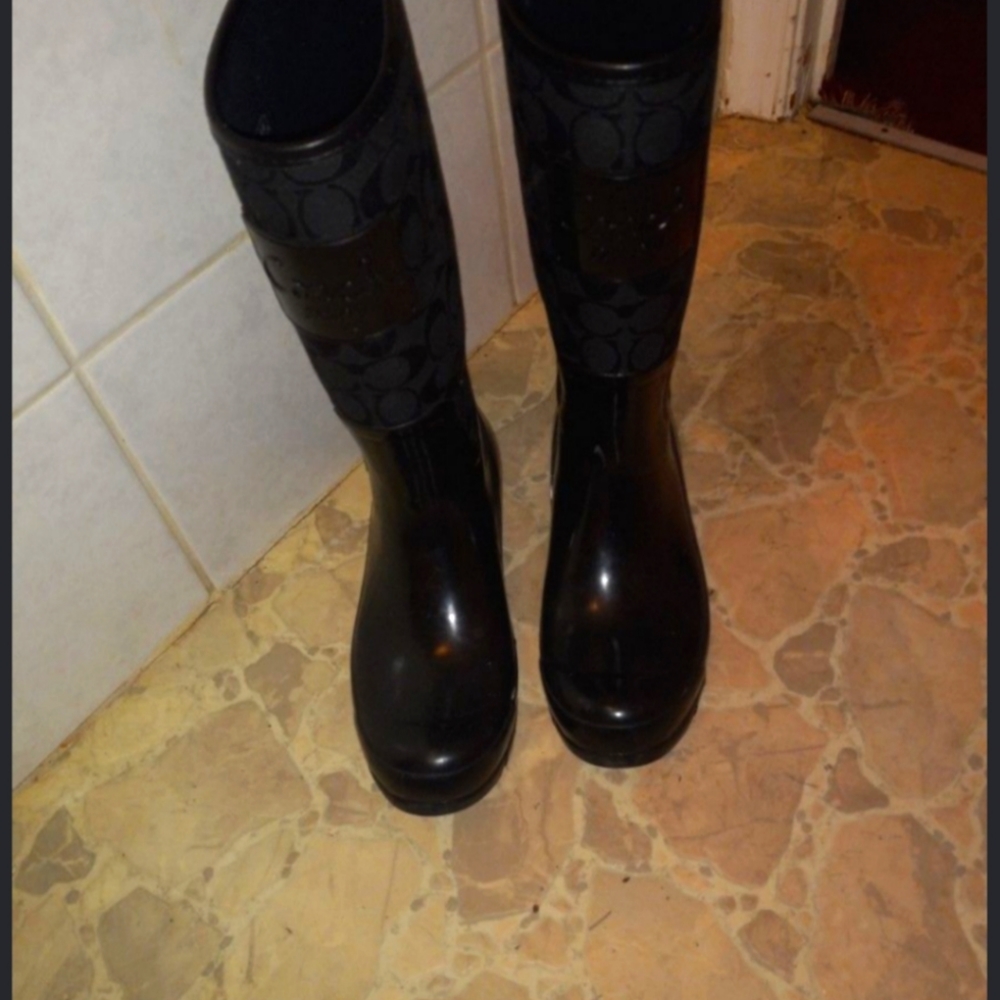 Coach black rain boots - Picture 2 of 6